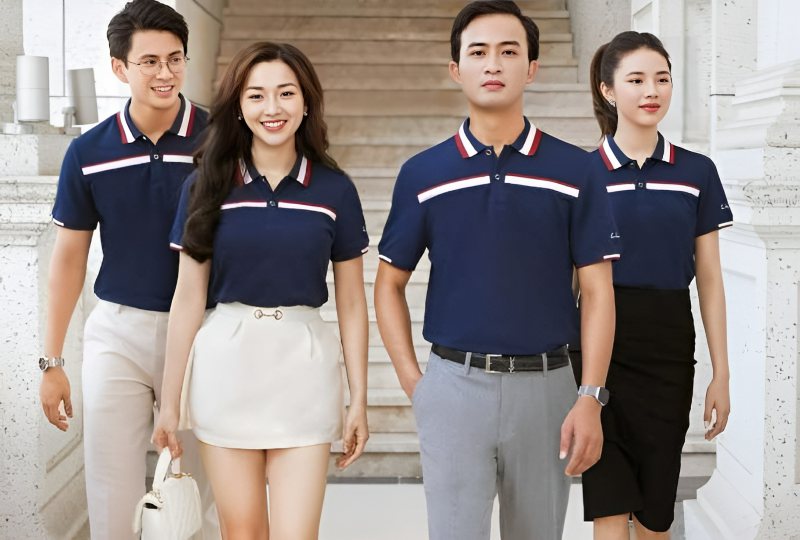 Áo Polo Đồng Phục Vải Cá Sấu Poly