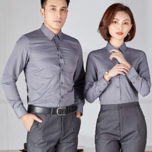 Áo Sơ Mi Đồng Phục Màu Ghi