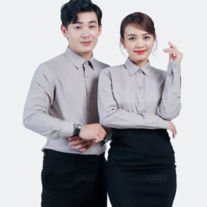 Áo Sơ Mi Đồng Phục Màu Ghi