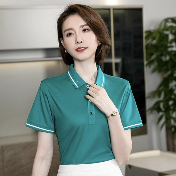 Áo Polo Đồng Phục Phối Sọc Vai