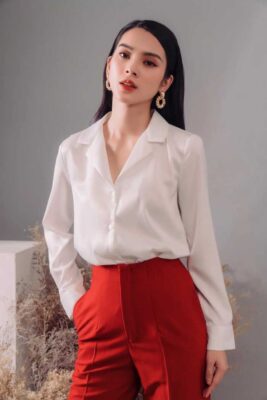 Áo Sơ Mi Đồng Phục Vải Lụa Cao Cấp