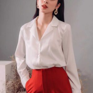 Áo Sơ Mi Đồng Phục Vải Lụa Cao Cấp