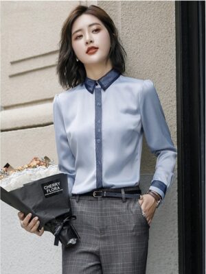 Áo Sơ Mi Đồng Phục Vải Lụa Cao Cấp