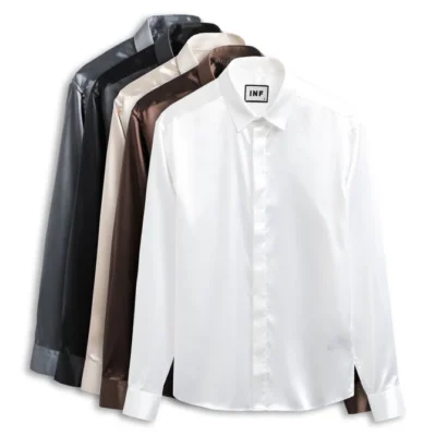 Áo Sơ Mi Đồng Phục Vải Lụa Cao Cấp