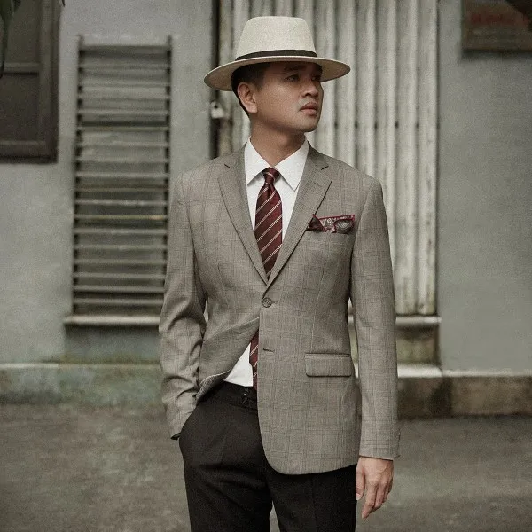 Veston Đồng Phục Vải Wool Pha