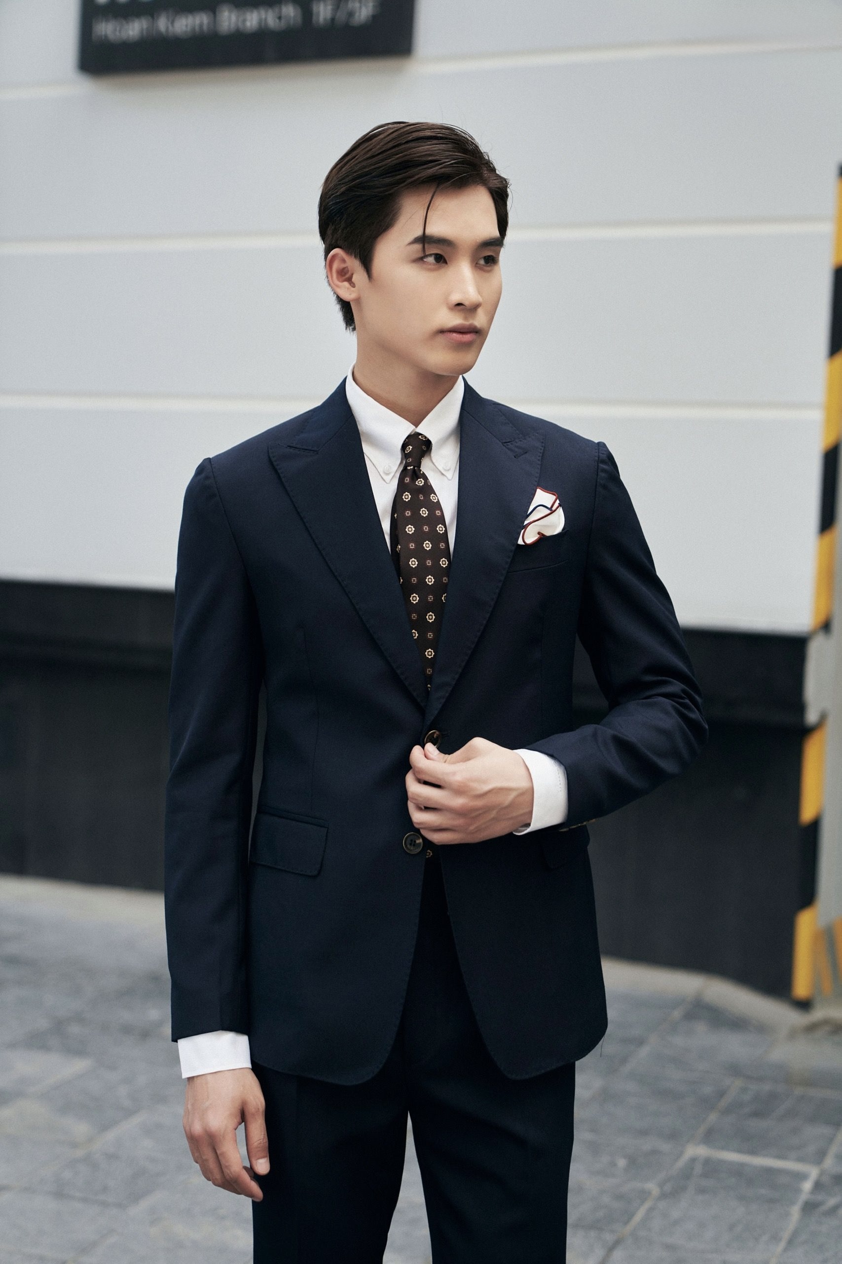 Veston Đồng Phục Vải Wool Pha