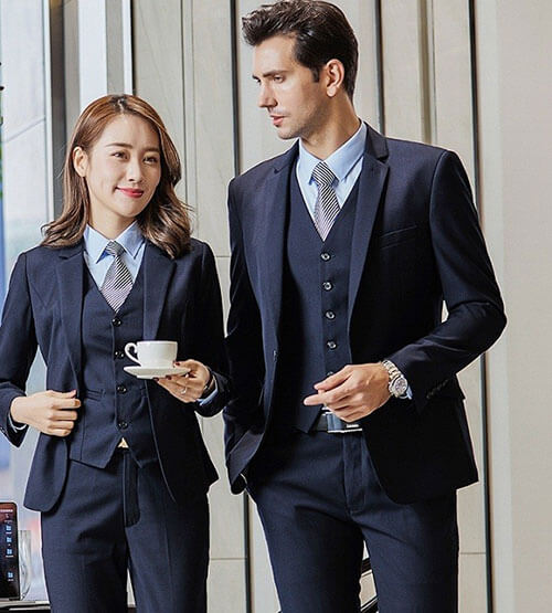 Veston Đồng Phục Vải Wool Pha