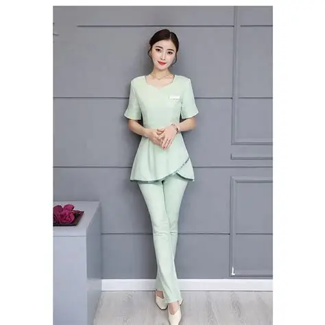 Đồng Phục Spa Màu Xanh Nhạt – Thanh Lịch, Chuyên Nghiệp, Thoải Mái Khi Mặc - Ảnh 5