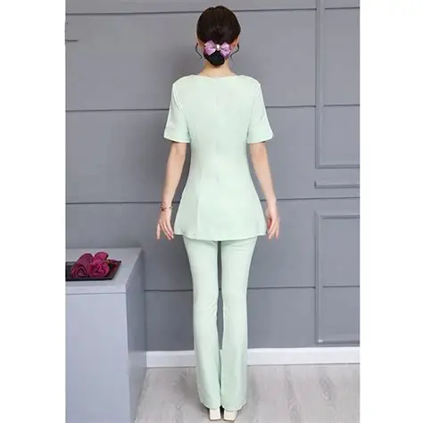 Đồng Phục Spa Màu Xanh Nhạt – Thanh Lịch, Chuyên Nghiệp, Thoải Mái Khi Mặc - Ảnh 6