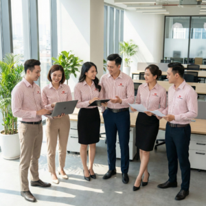 Áo sơ mi đồng phục ngân hàng techcombank